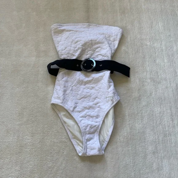 Solid & Striped The Madeline Belt Floral One-Piece - Picture 1 of 3